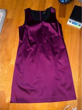 DKNY plum satin sheath dress